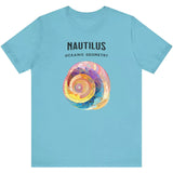 Turquoise Nautilus Oceanic Geometry t-shirt