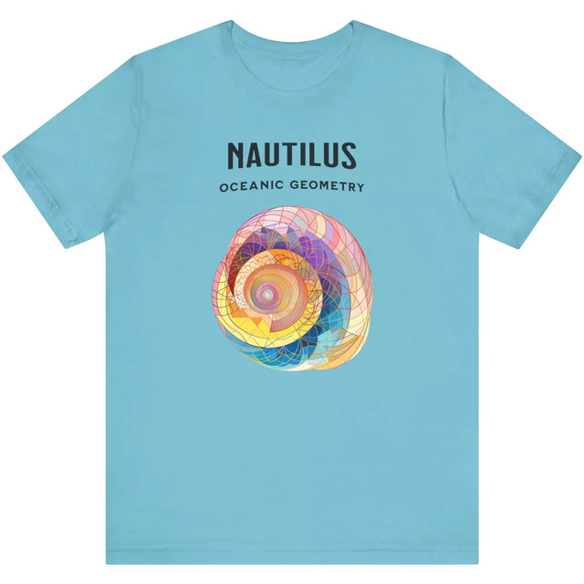 Turquoise Nautilus Oceanic Geometry t-shirt