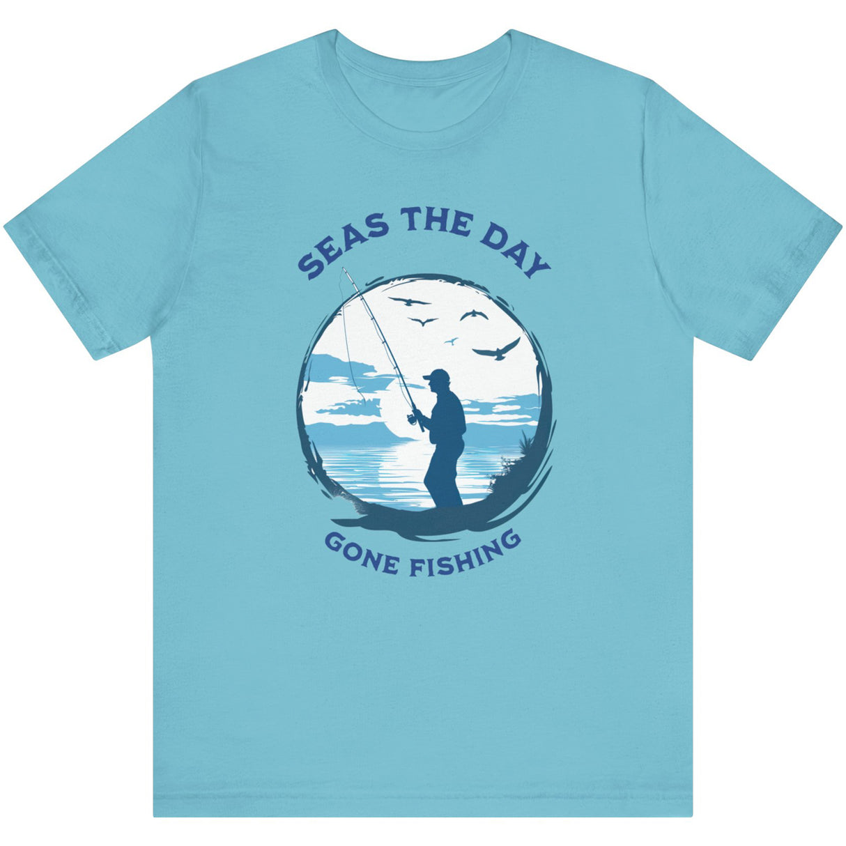 Turquoise Gone Fishing t-shirt