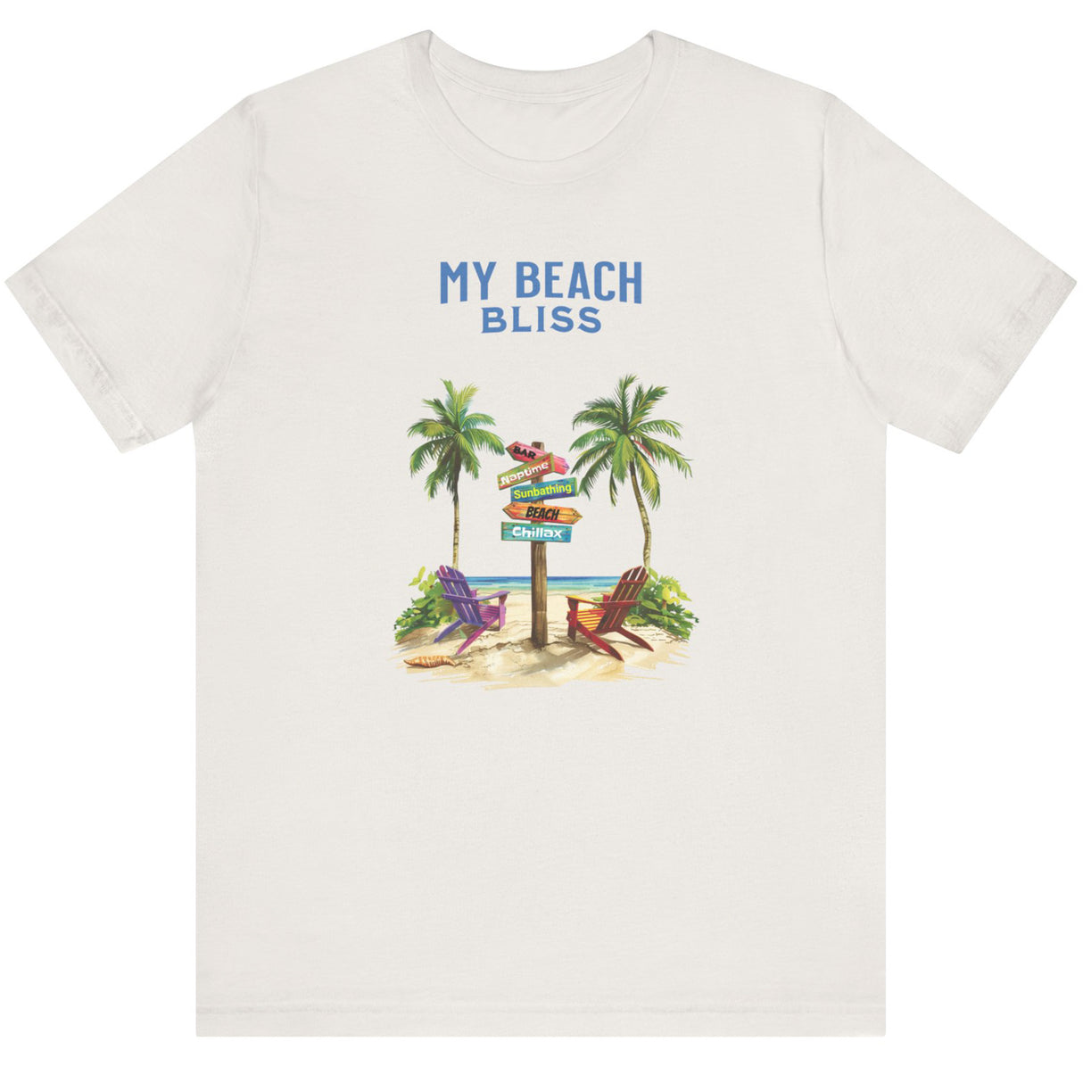 Vintage white My Beach Bliss Is Chillaxing t-shirt