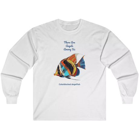 White Colorblocked Angelfish long-sleeve t-shirt